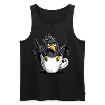 Bird don't want coffee before you ask no - Men's Premium Organic Tank Top - black - Front - AI Model Male 178 light (178cm)