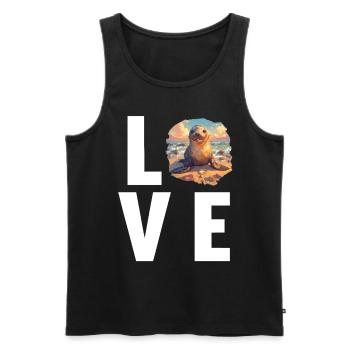 Sea Lions Sea Lion - Men's Premium Organic Tank Top - black - Front - Michal (187cm)