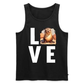Sea Lions Sea Lion - Men's Premium Organic Tank Top - black - Front - Michal (187cm)
