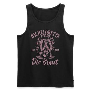 Bachelorette Party 2025 Die Braut Name eintragen - Männer Premium Bio Tank Top - Schwarz - Vorne - Michal (187cm)