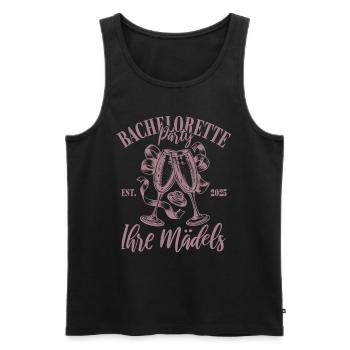 Bachelorette Party 2025 - Mädels - Name eintragen - Männer Premium Bio Tank Top - Schwarz - Vorne - Michal (187cm)