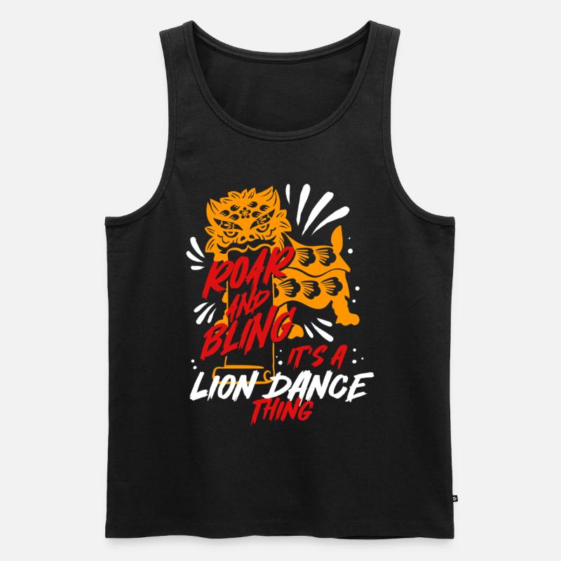 Löwentanz - Männer Premium Bio Tank Top - Schwarz