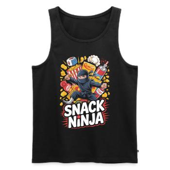 Snack Ninja T-Shirt - Männer Premium Bio Tank Top - Schwarz - Vorne - AI Model Male 178 light (178cm)