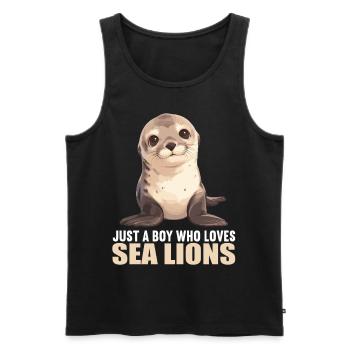 Lions de mer Lion de mer - Débardeur bio Premium Homme - noir - Devant - Michal (187cm)