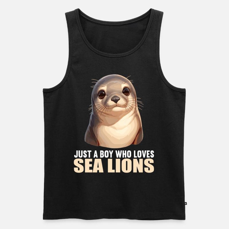 Seelöwen Seelöwe - Männer Premium Bio Tank Top - Schwarz