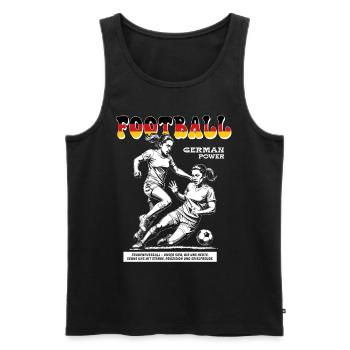 Deutscher Frauenfußball Shirt: Spielfreude pur - Männer Premium Bio Tank Top - Schwarz - Vorne - AI Model Male 178 light (178cm)