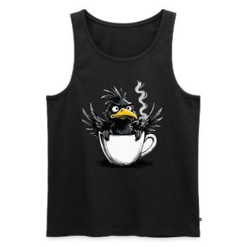 Bird don't want coffee before you ask no - Men's Premium Organic Tank Top - black - Front - AI Model Male 178 light (178cm)