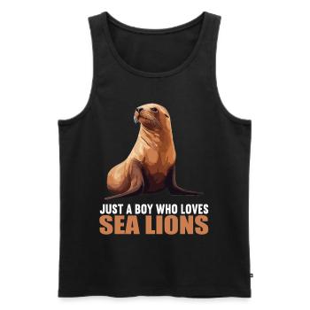 Sea Lions Sea Lion - Men's Premium Organic Tank Top - black - Front - Michal (187cm)