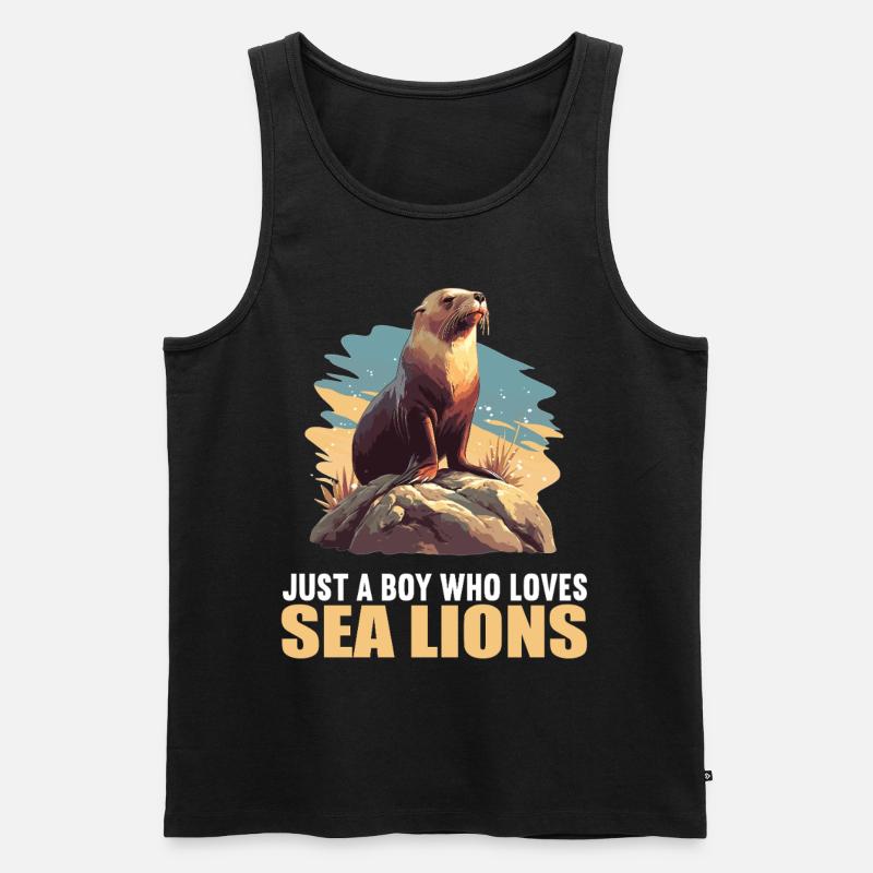 Seelöwen Seelöwe - Männer Premium Bio Tank Top - Schwarz
