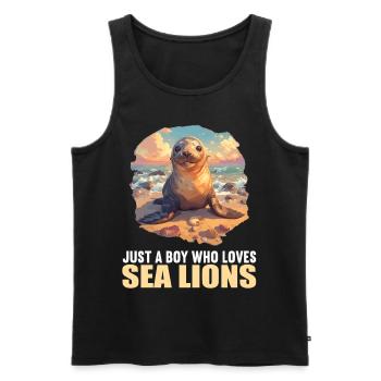 Sea Lions Sea Lion - Men's Premium Organic Tank Top - black - Front - Michal (187cm)