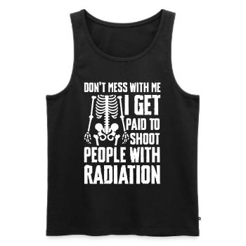 Radiation expert squelette humour rayons X - Débardeur bio Premium Homme - noir - Devant - AI Model Male 178 light (178cm)