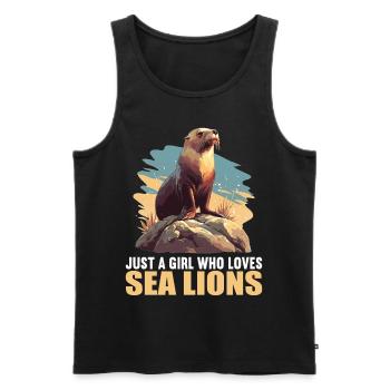 Sea Lions Sea Lion - Men's Premium Organic Tank Top - black - Front - AI Model Male 178 light (178cm)