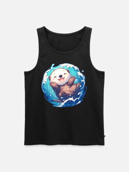 Seeotter - Männer Premium Bio Tank Top - Schwarz