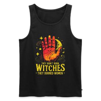 They Didn't Burn Witches Halloween Feminismus - Männer Premium Bio Tank Top - Schwarz - Vorne - Michal (187cm)