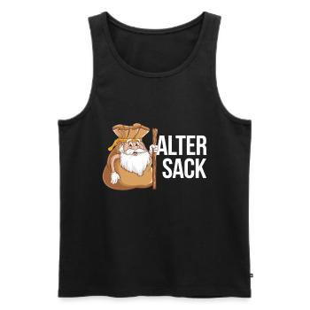 Alter Sack Lustiges Cartoon Design Mit Witzigem - Männer Premium Bio Tank Top - Schwarz - Vorne - Michal (187cm)