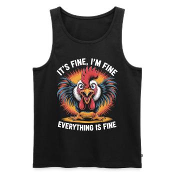 Funny Chaos Chicken Shirt - Men's Premium Organic Tank Top - black - Front - AI Model Male 178 light (178cm)