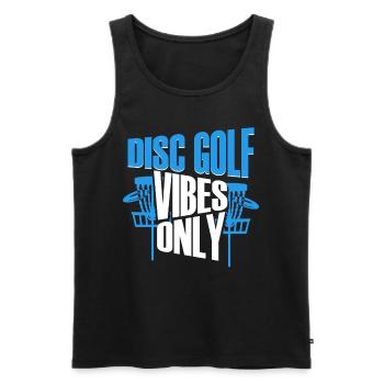 Disc Golf Vibes Only Discgolf - Men's Premium Organic Tank Top - black - Front - Michal (187cm)