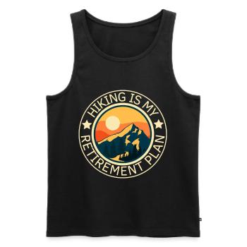 Wandern ist mein Ruhestandsplan - Männer Premium Bio Tank Top - Schwarz - Vorne - Michal (187cm)
