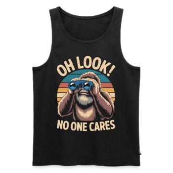 Sarcastic Bigfoot - Nobody Cares - Men's Premium Organic Tank Top - black - Front - Michal (187cm)