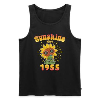 1955 Anniversaire Soleil depuis - Débardeur bio Premium Homme - noir - Devant - Michal (187cm)