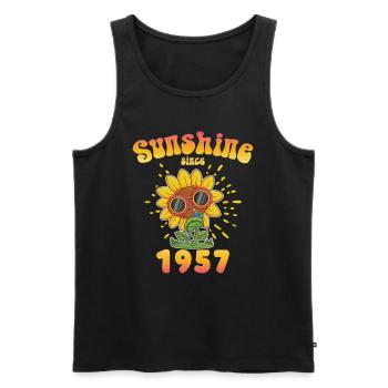 1957 Anniversaire Soleil depuis - Débardeur bio Premium Homme - noir - Devant - Michal (187cm)