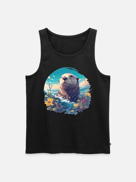 Seeotter - Männer Premium Bio Tank Top - Schwarz
