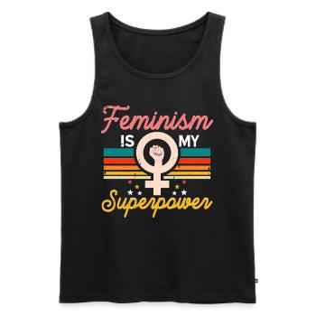 Feminism Feminist Feminism Is My Superpower - Men's Premium Organic Tank Top - black - Front - Michal (187cm)