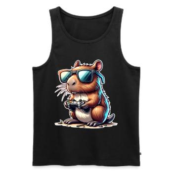Capybara Gaming - Men's Premium Organic Tank Top - black - Front - Michal (187cm)