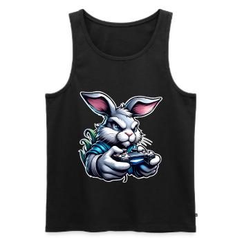 Gaming Hase - Männer Premium Bio Tank Top - Schwarz - Vorne - Michal (187cm)