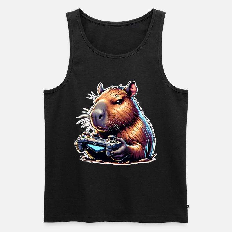 Capybara Gaming - Männer Premium Bio Tank Top - Schwarz