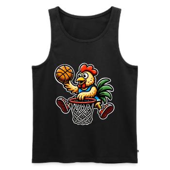 Basketball Chicken - Men's Premium Organic Tank Top - black - Front - Michal (187cm)