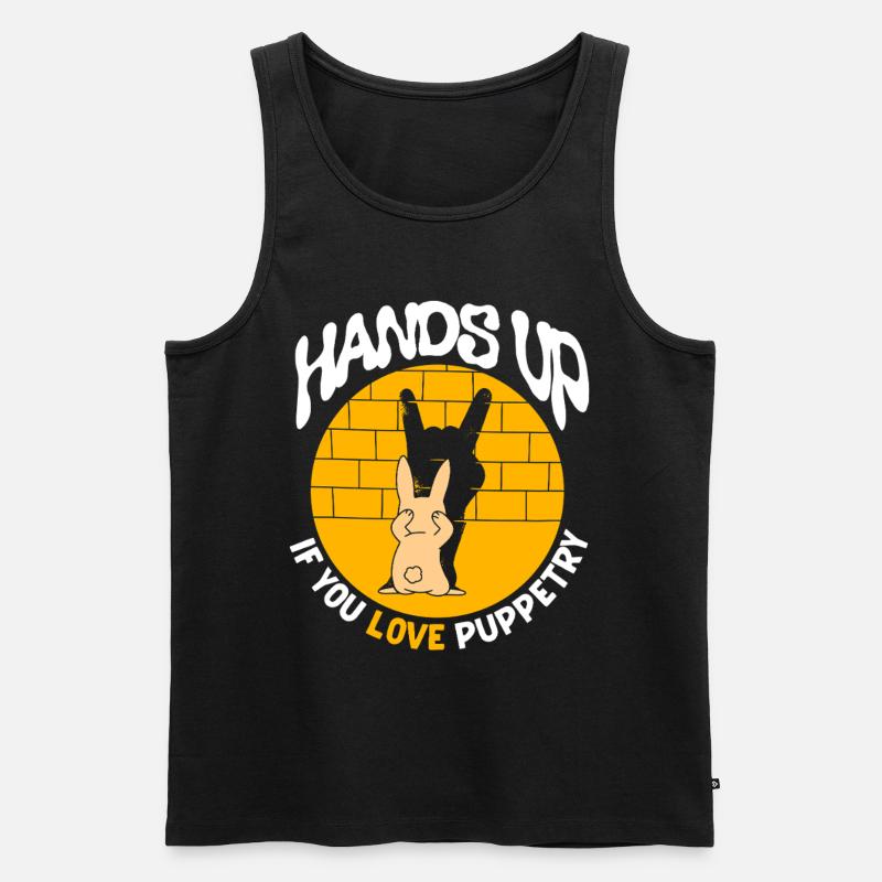 Puppenspieler Bauchredner - Männer Premium Bio Tank Top - Schwarz