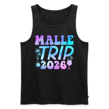 Malle Trip 2026 Palmen Cocktail Gruppenurlaub - Männer Premium Bio Tank Top - Schwarz - Vorne - AI Model Male 178 light (178cm)