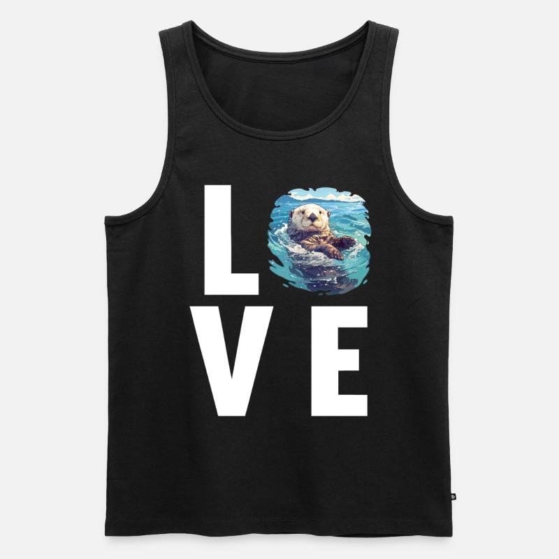 Seeotter - Männer Premium Bio Tank Top - Schwarz