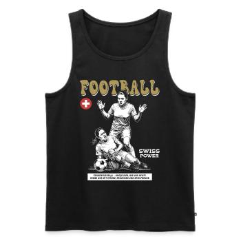 Einsatz pur: Frauenfußball Shirt CH - Männer Premium Bio Tank Top - Schwarz - Vorne - AI Model Male 178 light (178cm)