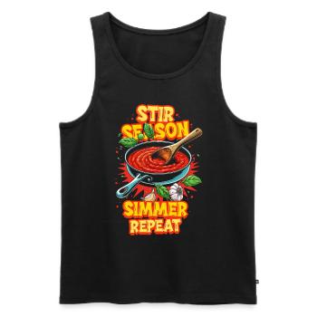Marinara Stir Season Simmer - Men's Premium Organic Tank Top - black - Front - AI Model Male 178 light (178cm)