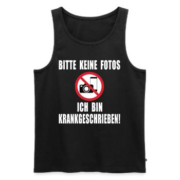 Bitte keine Fotos ich bin Krankgeschrieben - Männer Premium Bio Tank Top - Schwarz - Vorne - AI Model Male 178 light (178cm)