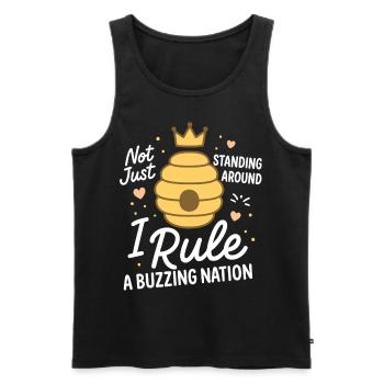 Not Just Standing Around I Rule A Buzzing Nation - Men's Premium Organic Tank Top - black - Front - Michal (187cm)