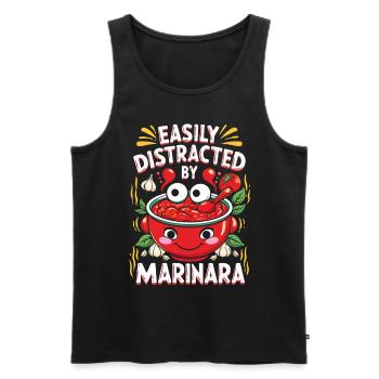 Marinara Easily Distracted By Marinara - Männer Premium Bio Tank Top - Schwarz - Vorne - Michal (187cm)