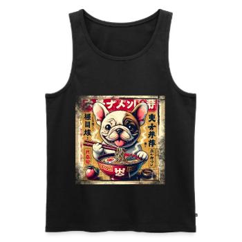 Ramen French Bulldog Dog Grunge Poster St - Men's Premium Organic Tank Top - black - Front - AI Model Male 178 light (178cm)