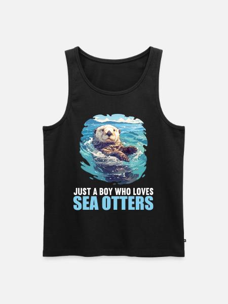 Sea otter - Men's Premium Organic Tank Top - black