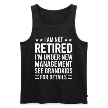 Full time grandpa saying retirement grandfather - Men's Premium Organic Tank Top - black - Front - AI Model Male 178 light (178cm)