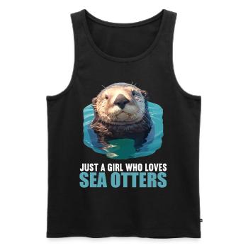 Seeotter - Männer Premium Bio Tank Top - Schwarz - Vorne - AI Model Male 178 light (178cm)