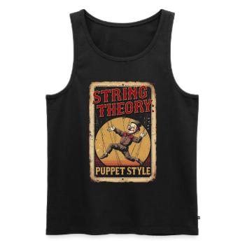 Bauchredner String Theory Puppet Style - Männer Premium Bio Tank Top - Schwarz - Vorne - Michal (187cm)