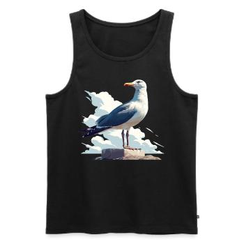 Seagulls Seagull - Men's Premium Organic Tank Top - black - Front - AI Model Male 178 light (178cm)