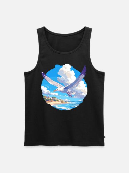 Möwen Möwe - Männer Premium Bio Tank Top - Schwarz