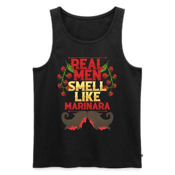 Marinara Real Men Smell Like Marinara - Männer Premium Bio Tank Top - Schwarz - Vorne - Michal (187cm)