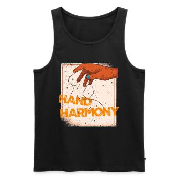 Puppeteer Ventriloquist Hand Harmony - Men's Premium Organic Tank Top - black - Front - AI Model Male 178 light (178cm)