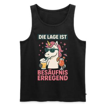 Die Lage Ist Besäufniserregend Einhorn Party - Männer Premium Bio Tank Top - Schwarz - Vorne - Michal (187cm)