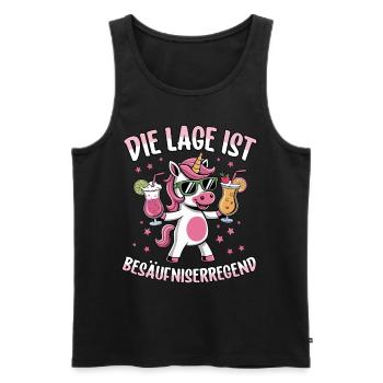 Die Lage Ist Besäufniserregend Einhorn Party - Männer Premium Bio Tank Top - Schwarz - Vorne - Michal (187cm)